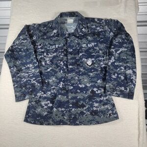 US Navy NWU Type I Blouse Mens Medium Blue Digital Camo Tactical Utility Jacket